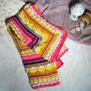 Handmade crochet square blanket
